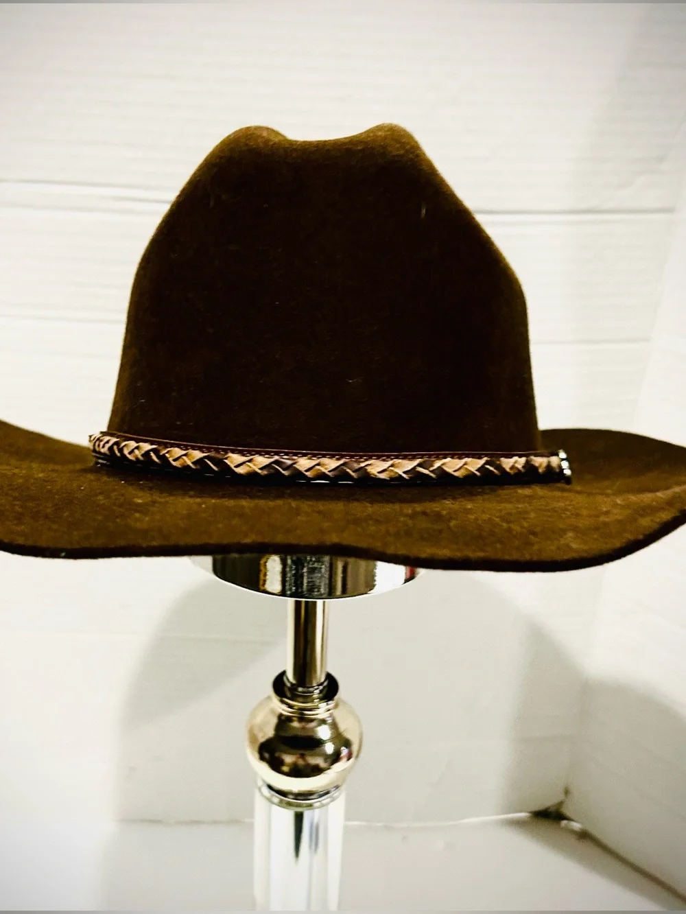 Justin XX 100% Wool Brown Cowboy Hat Milano‎ Hat Co Rodeo Rockabilly Cow Punk